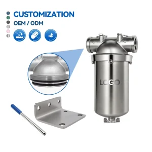 HONG HUI HL 5A Activated Carbon Water Filter Cartridge Housing 6000 GPD Flow Rate 1 Stage Stainless Steel Whole Water Filter