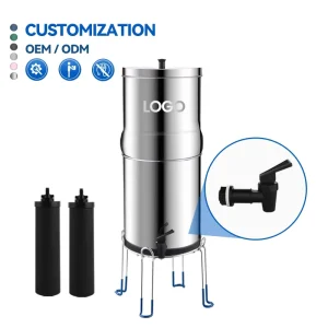 HONG HUI NSF ANSI 42 372 LT 2.25A Outdoor Portable 2.25 Gallons Stainless Steel Gravity Fed Filter Gravity Water Filter System