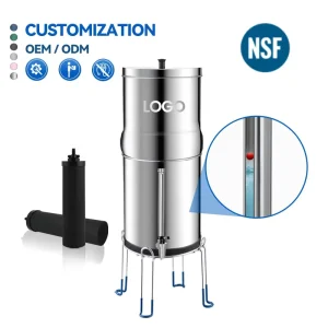 HONG HUI NSF ANSI 42&372 LT 2.25A 2.25 Gallons Outdoor Countertop Water Purifier Stainless Steel Gravity Water Filter System
