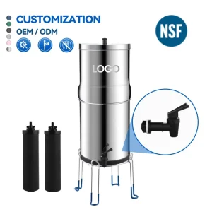HONG HUI NSF ANSI 42&372 LT 2.25A 2.25 Gallons Portable Outdoor Stainless Steel Water Purifier Gravity Fed Water Filter System
