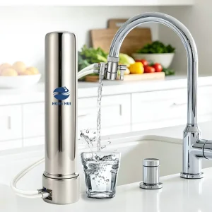 HONG HUI QY 10D Household 304 Stainless Steel Countertop Water Filter with Ceramic Filter Water Purifier for Kitchen Faucet