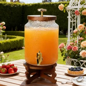 Hammer Glass Beverage Dispenser 2500ml Drink Water Beverage Dispenser Bar Restaurant Home Drink Dispensers
