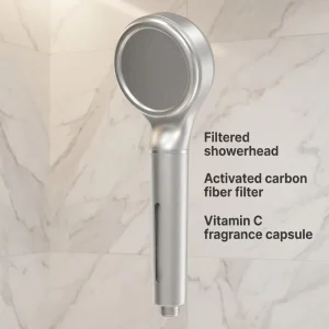 Handheld Shower Filter for Hard Water Chlorine KDF Vitamin C Bath Shower Filter Water Filtering Shower Head for Hair Loss