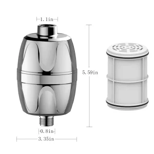 Health Conscious 15 Stage Rainshower Water Filter Plated Surface Shower Faucet Accessory for Bath & Apartment Use