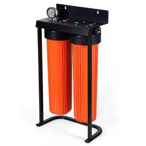 Heavy Duty 2 Stage 20 Inch Big Blue Whole House Water Filter System with Steel Frame