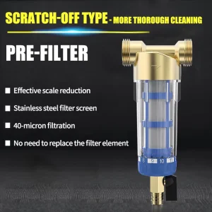 Heavy Duty Whole House Pre Water Filter Alloy Washable Mesh Home Plumbing Sediment Filter