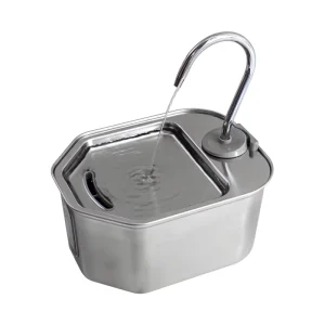 Hexagon Stainless Steel Pet Water Fountain with Built-in Battery and Motion Sensing