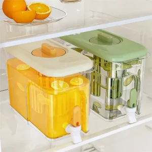 High-Capacity Durable Plastic Drink Dispenser with Tap and Lid for Home Use, Iced Tea and Parties