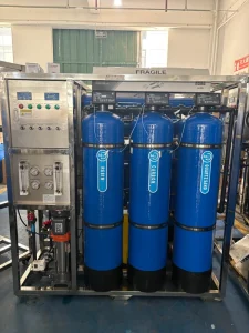High Capacity Industrial RO Water Treatment System 1000LPH Reverse Osmosis Pump 3kW Water Purifier Machine Pressure Vessel Pure