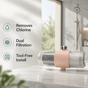 High Flow Bathtub Shower Filter Dual Cartridge ACF Chlorine Removal OEM ODM Service