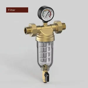 High-Flow Stainless Steel Whole House Tap Water Purification Pre-Filter Central Pipeline Manual Backwash 60-Micron for Outdoor RV and Car Use