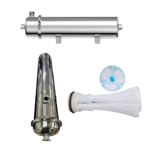 High Flux 304 Stainless Steel 4-Inch Diameter 3000L/H Manual PVDF Ultrafilter for Household Whole-House Water