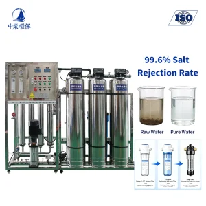 High Output 1TPH Pure Drinking Water Purification System with Pressure Vessel Pump & PLC for Bottled Water Production