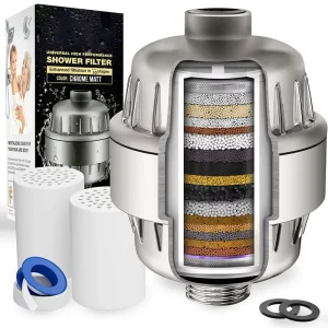 High Output Shower Head Filter Shower Water Filter 15 Stage Shower Head Filter Head Water Filtration System