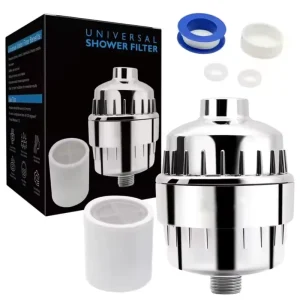 High Output Universal Shower Filter Multi Stage Filtration System for Chlorine Removal and Hard Water Softening