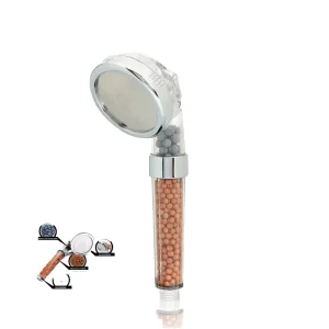 High Pressure 3 Function Anion Ionic Filter Hand Shower Head Water Saving Plastic ABS Finish for Bathroom and Toilet Use