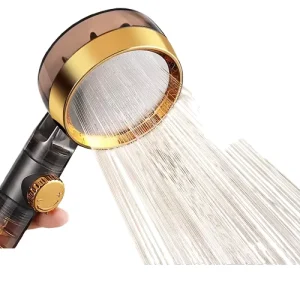 High Pressure 360 Rotated Propeller Shower Head ABS Plastic Handheld Water Filter Hose Holder Rains Water Saving Bathroom Use