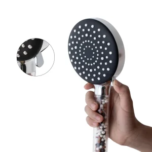 High Pressure 7 Function Handheld Shower Head Water Saving Black Multiple Modes Adjustable Shower Filter