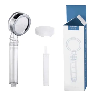 High Pressure ABS Plastic Water Saving Shower Head Filter with Clear and Vitamin C Handheld Showerhead for Bathroom