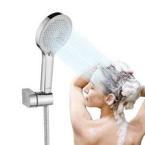 High Pressure Chrome Filter Shower Head with Triple Spray and Rain Spray Water Saving for Hotel Apartment Use
