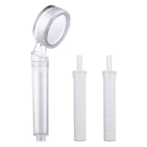 High Pressure Filtered Shower Head with Filter and Replaceable Balls Handheld Water Saving Spray for Hard Water Skin Care