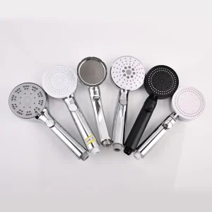 High Pressure Hand Shower Head Bathroom Black One Button Water Stop Filter Handheld Shower Head Plastic Chrome Plated