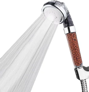 High Pressure Saving Water Three Functions Mineral Stone Filter Handheld Shower Head for Bathroom Faucet Accessories