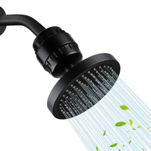 High Pressure Showerhead Filter Matte Black Top spray Head Rainfall Shower Head Filter Combo