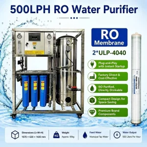 High-Pressure Water Purification System with RO Filter and Tank