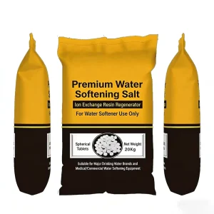 High Purity Water Softening Salt Pellets 25KG for Household Commercial Water Softener