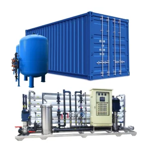 High Quality 25T H RO Water Treatment Unit Containerized Borehole Brackish Water Purification Machine 220V Pump Filtration