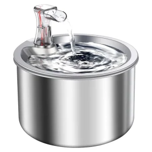 High Quality Silent Stainless Steel Cat Dog Feeder Wireless Automatic Circulating Flowing Water Dispenser 2L Electric Drinker
