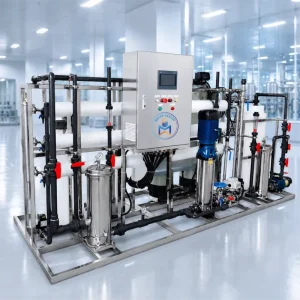 High Temperature Resistant Reverse Osmosis Desalination Unit with PLC and Motor 500L/Hour Capacity