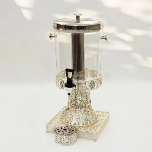 Hollow Carved Drink Dispenser Capacity 8L Stainless Steel Juice Beverage Dispenser Silver Serving Equipment