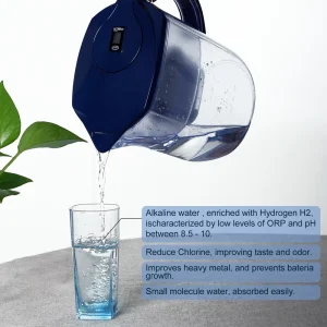Home Hydrogen Alkaline Water Filter Pitcher Purifier Filter Pot Jug with Replacement Filter
