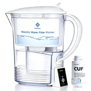 Home Portable Electric Plastic Water Jug 6-Stage Activated Carbon Water Tank Purifier Filter System 2-Liter Capacity Household