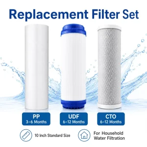 Home Water Filter Cartridge Set Ten Inch PP Sediment Granular Activated Carbon CTO Carbon Block Replacement Filters