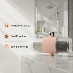 Home and Gym Bathtub Shower Filter Dual Filtration ACF Cartridge