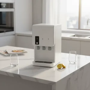 Hot Cold Reverse Osmosis Water Dispenser RO Filter Stand Electric Countertop Compressor Direct Piping Installation Household Use