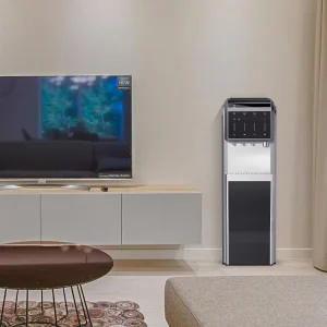 Hot, Warm, and Cold Water Dispenser with Bullet Ice Maker for Home and Hotel Use