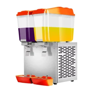 Hot and Cold Refrigerated Juice Dispenser Machine with Rotating Spray