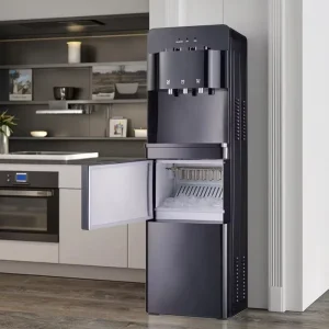 Hot and Cold Top-Loading Freestanding Water Dispenser with Ice Maker and Compressor Cooling