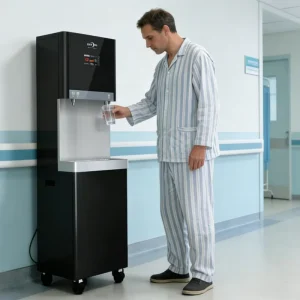 Hot and Cold Water Dispenser with TDS Monitoring and 5 Stage Reverse Osmosis Purifier for Coffee Bar and School Use
