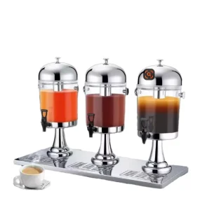Hotel Buffet Juice Dispenser with 3 Tap Faucet, Dual Purpose Hot and Cold Function for Beer, Milk and Tea
