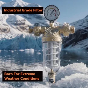 Hotel Manual Water Prefilter Self-Cleaning 1 Micron 200 GPD 1/2 Inch 1 Inch Brass Filter with Manometer