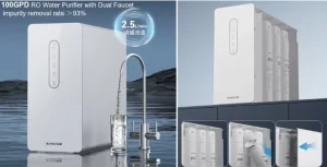 Household 100GPD 36W Tank Free RO System 4 Step Purification BPA Free Intelligent Tap on Demand Water