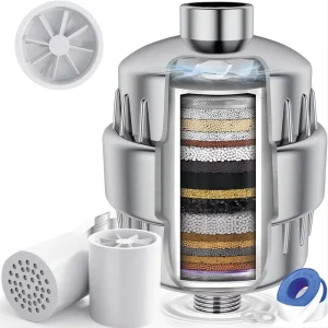 Household 15 18 20 Stages Shower Head Filter Remove Chlorine Water Softener Filtered Replacement for Shower Skincare