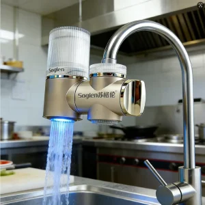 Household 2-in-1 Faucet Mounted Water Filter Multi Stage Ceramic Activated Carbon Tap Water Purifier