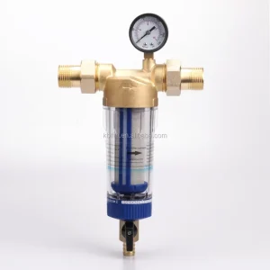 Household Brass Water Prefilter and Purifier with Pressure Gauge