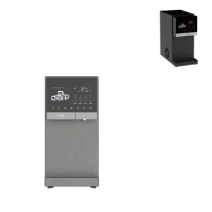 Household Countertop Cold Hot Water Cooler Dispenser UV 200G RO Water Filter Dispenser With Ice Maker